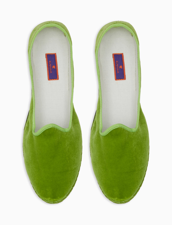 Friulane unisex velluto verde tinta unita - Gallo 1927 - Official Online Shop