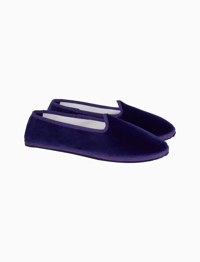 Friulane unisex velluto viola tinta unita - Gallo 1927 - Official Online Shop