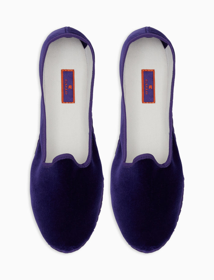 Friulane unisex velluto viola tinta unita - Gallo 1927 - Official Online Shop
