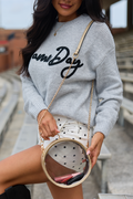 Front Row Clear Round Gold Crossbody Bag