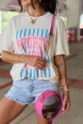 Front Row Clear Round Pink Crossbody Bag