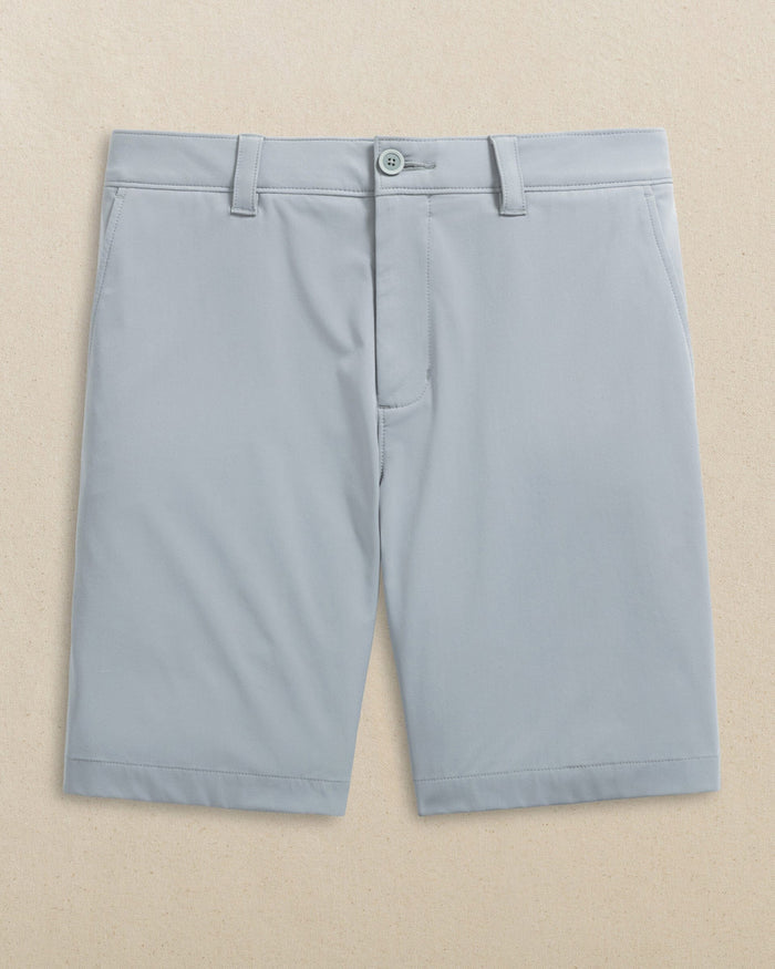 The front view of the Southern Tide FSU Seminoles brrr°®-die 8" Performance Short by Southern Tide - Steel Grey