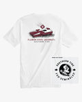 The back view of the FSU Seminoles Cornhole T-Shirt by Southern Tide - Classic White