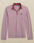 The front view of the FSU Seminoles Cruiser Micro-Stripe Heather Quarter Zip by Southern Tide - Heather Chianti