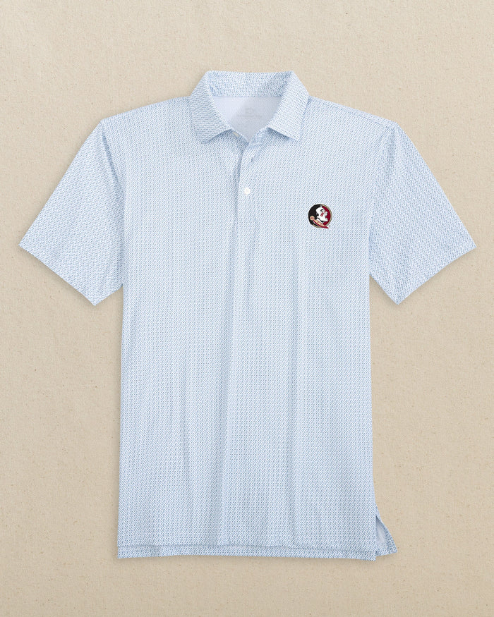 The front view of the Southern Tide FSU Seminoles Driver Clubbin It Polo by Southern Tide - Classic White