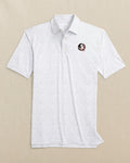 The front view of the Southern Tide FSU Seminoles Driver Gameplay Polo by Southern Tide - Classic White