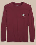 The front view of the Southern Tide FSU Seminoles Gameday Embroidered Long Sleeve T-Shirt by Southern Tide - Chianti