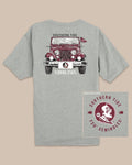 The back view of the FSU Seminoles Heather Front Plate T-Shirt by Southern Tide - Heather Grey