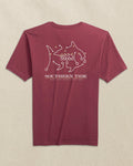 The back view of the Southern Tide FSU Seminoles Skipjack Play Short Sleeve T-Shirt by Southern Tide - Chianti and Gold