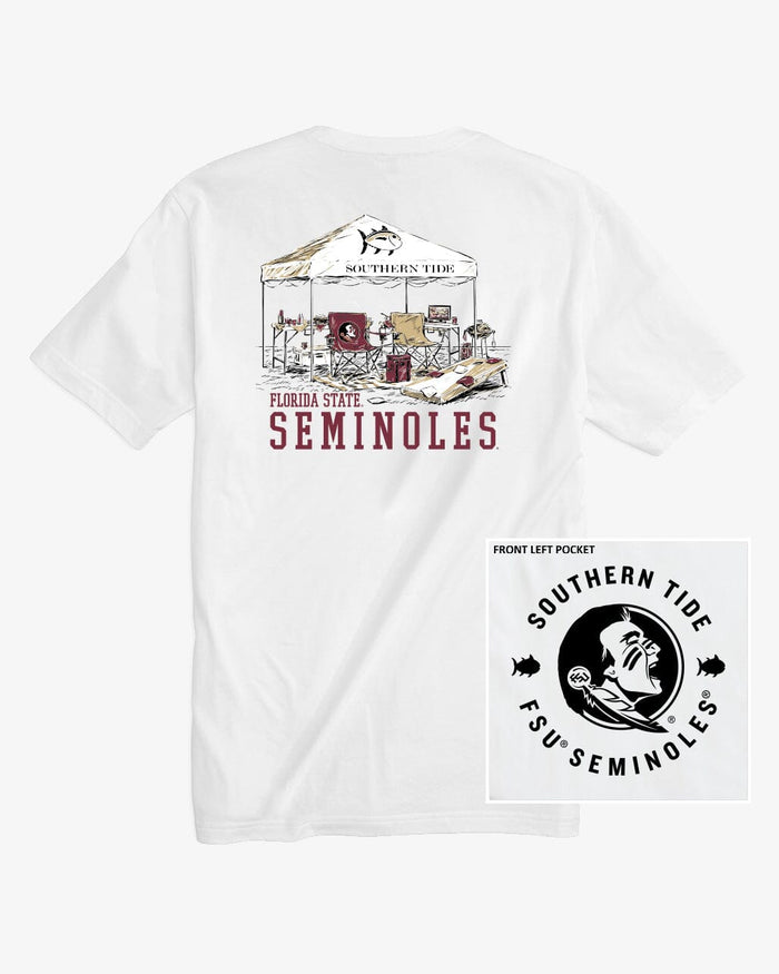 The back view of the FSU Seminoles Tailgate Time T-Shirt by Southern Tide - Classic White