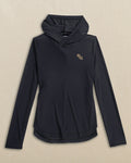 The front view of the Southern Tide FSU Seminoles Women's Linley brrr°®-illiant Hoodie by Southern Tide - Caviar Black