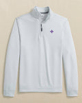The front view of the Southern Tide Furman Paladins Schooner Quarter Zip by Southern Tide - Slate Grey