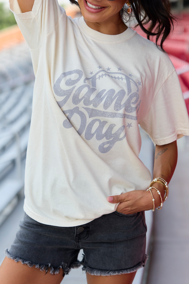 Game Day Script Ivory Graphic Tee