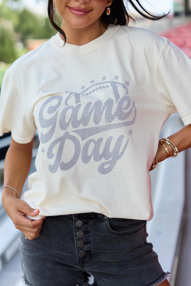 Game Day Script Ivory Graphic Tee