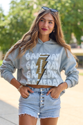 Gameday Football Light Grey Graphic Hoodie