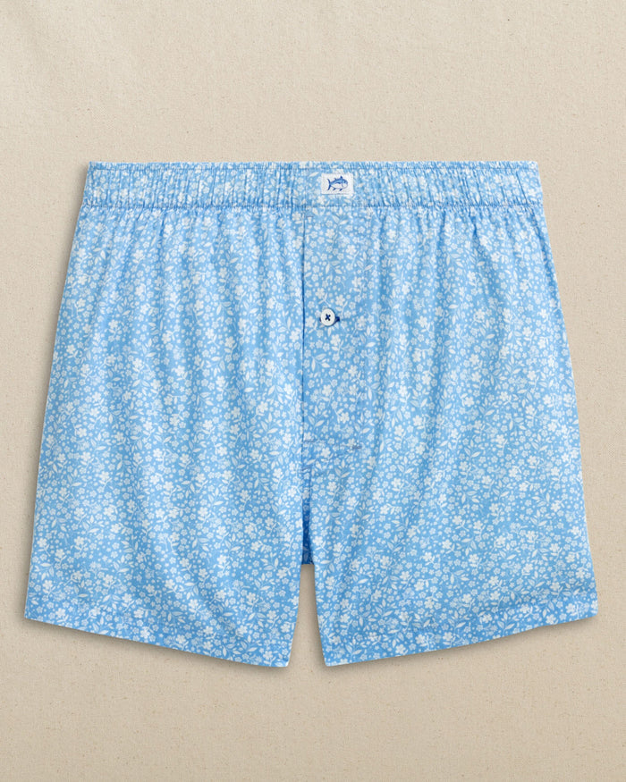 The front view of the Southern Tide Garden Blooms Boxer by Southern Tide - Tide Blue