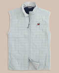 The front view of the Southern Tide Georgia Bulldogs Abercorn Vest by Southern Tide - Gravel Grey