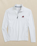 The front view of the Southern Tide Georgia Bulldogs Avondale Performance Jacket by Southern Tide - Platinum Grey