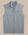 The front view of the Georgia Bulldogs Baybrook Heather Vest by Southern Tide - Heather Ultimate Grey