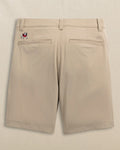 The back view of the Southern Tide Georgia Bulldogs Birdie 8" Coastal Breeze® Performance Short by Southern Tide - Sandstone Khaki