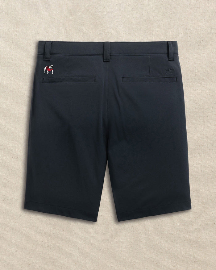 The back view of the Southern Tide Georgia Bulldogs brrr°®-die 8" Performance Short by Southern Tide - Caviar Black