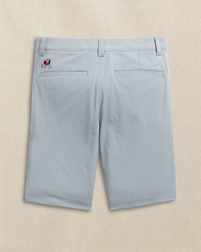 The back view of the Southern Tide Georgia Bulldogs brrr°®-die 8" Performance Short by Southern Tide - Steel Grey
