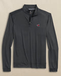 The front view of the Southern Tide Georgia Bulldogs Cruiser ST Geo Printed Quarter Zip by Southern Tide - Caviar Black