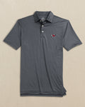 The front view of the Southern Tide Georgia Bulldogs Driver ST Geo Printed Polo by Southern Tide - Caviar Black