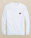 The front view of the Southern Tide Georgia Bulldogs Embroidered Long Sleeve T-Shirt by Southern Tide - Classic White