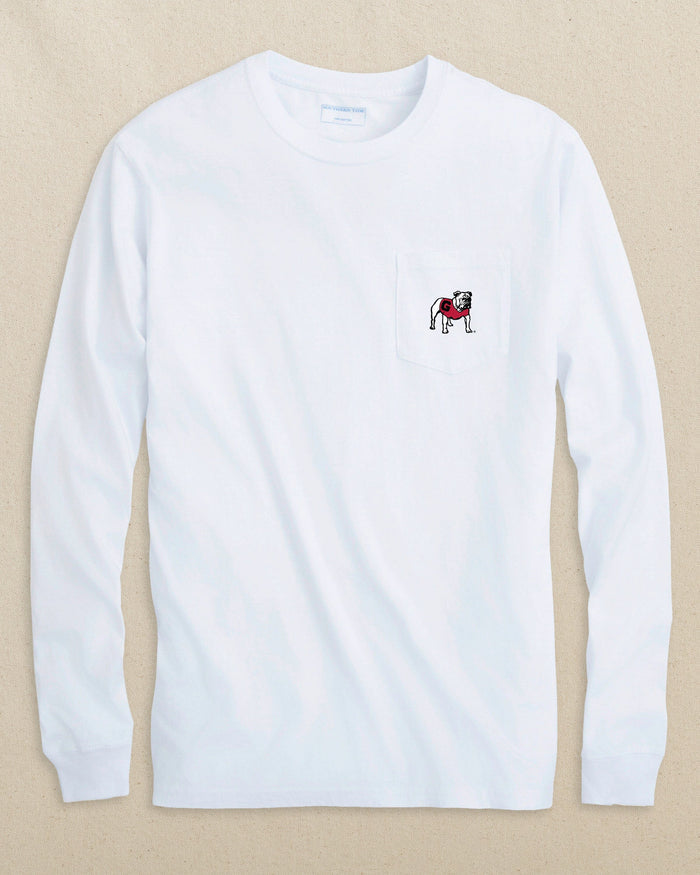 Georgia Bulldogs Embroidered Long Sleeve T-Shirt C_T-Shirts Southern Tide