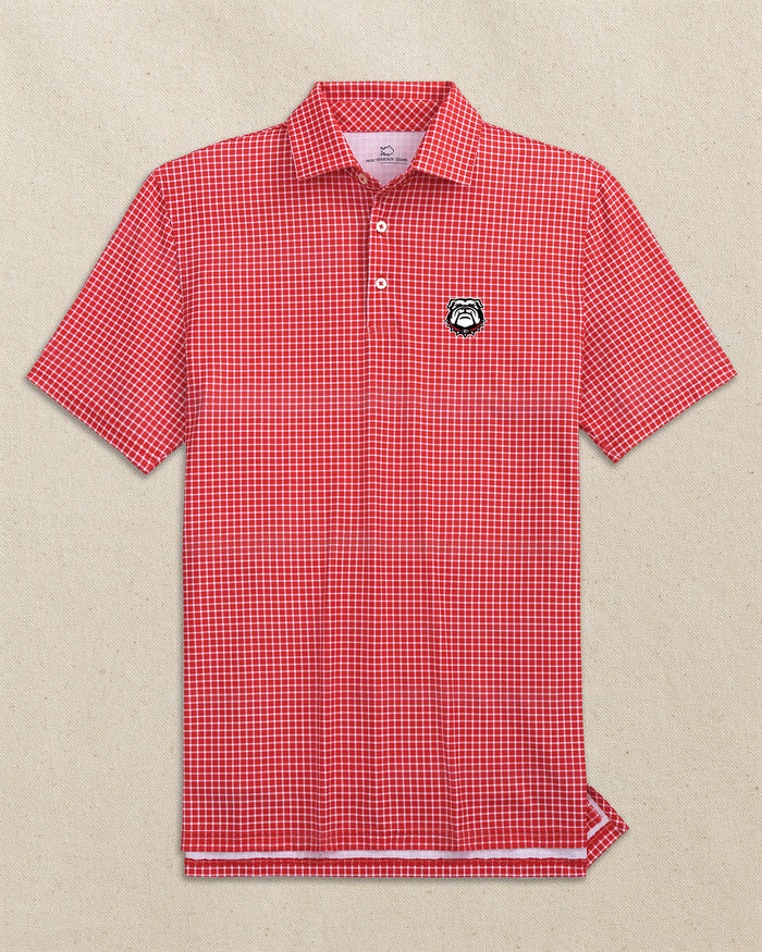 Georgia Bulldogs Head Driver Dunes Edge Plaid Polo C_Polo Shirts Southern Tide