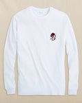 The front view of the Southern Tide Georgia Bulldogs Head Embroidered Long Sleeve T-Shirt by Southern Tide - Classic White