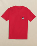 The front view of the Southern Tide Georgia Bulldogs Head Embroidered Short Sleeve T-Shirt by Southern Tide - Varsity Red