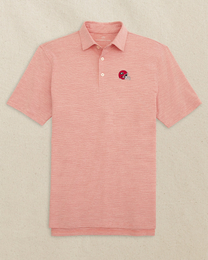Georgia Bulldogs Helmet Driver Spacedye Polo Shirt C_Polo Shirts Southern Tide