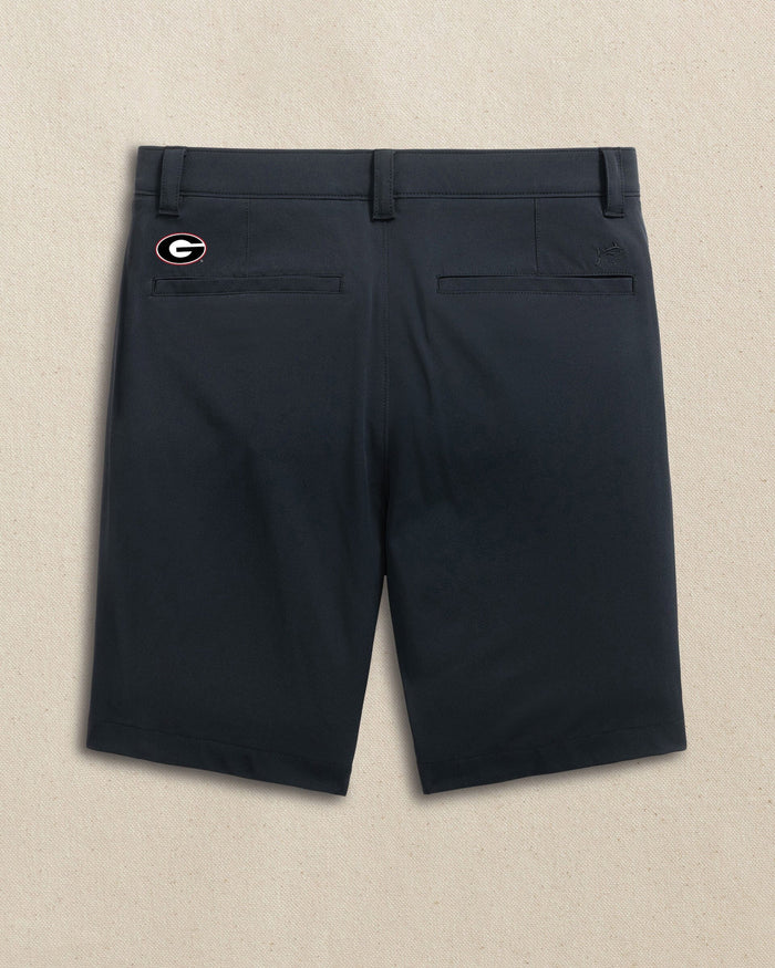 The back view of the Southern Tide Georgia Bulldogs Oval G brrr°®-die 8" Performance Short by Southern Tide - Caviar Black