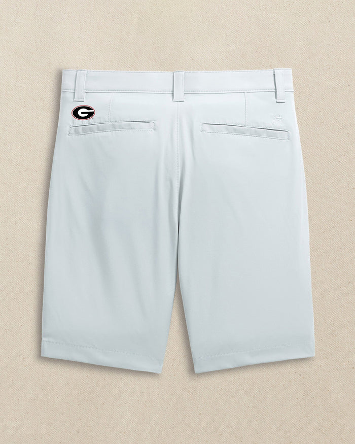 The back view of the Southern Tide Georgia Bulldogs Oval G brrr°®-die 8" Performance Short by Southern Tide - Seagull Grey