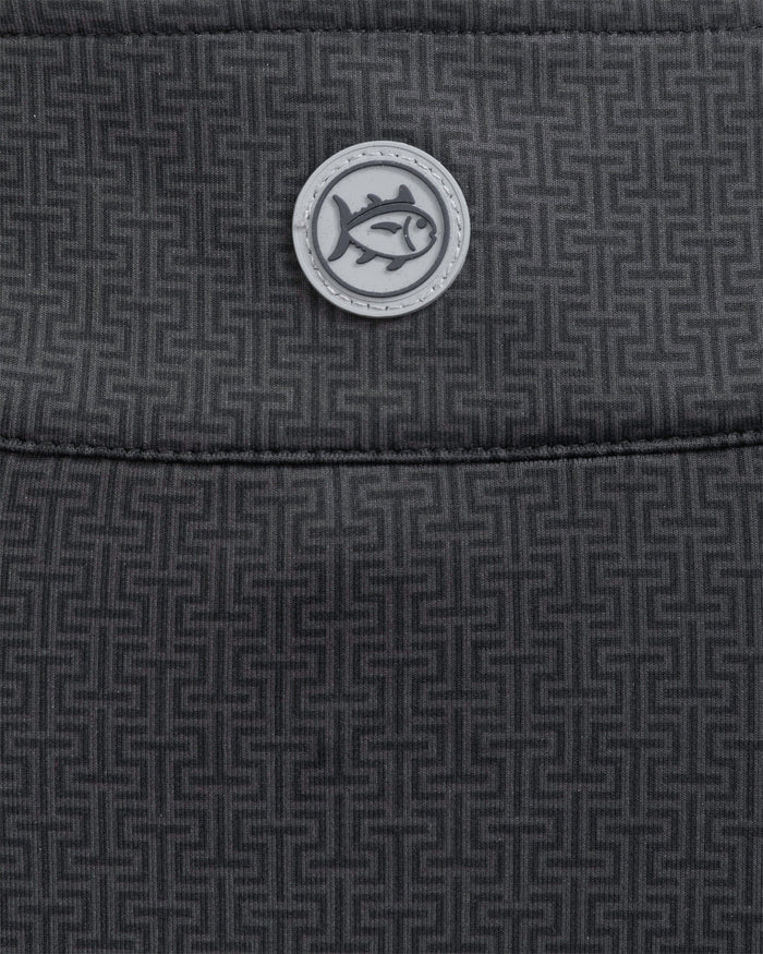 The detail view of the Southern Tide Georgia Bulldogs Oval G Cruiser ST Geo Printed Quarter Zip by Southern Tide - Caviar Black