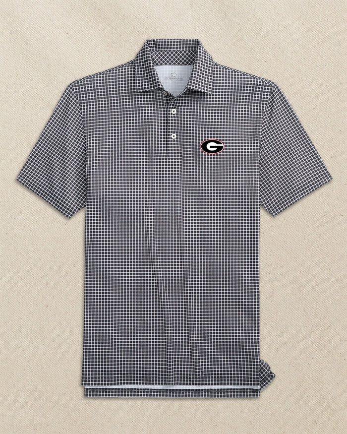 Georgia Bulldogs Oval G Driver Dunes Edge Plaid Polo C_Polo Shirts Southern Tide
