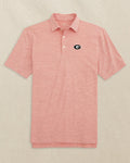 The front view of the Southern Tide Georgia Bulldogs Oval G Driver Spacedye Polo by Southern Tide - Varsity Red