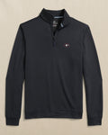 The front view of the Southern Tide Georgia Bulldogs Oval G Schooner Quarter Zip by Southern Tide - Caviar Black