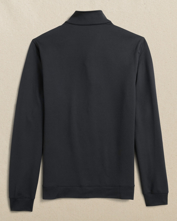 The back view of the Southern Tide Georgia Bulldogs Oval G Schooner Quarter Zip by Southern Tide - Caviar Black