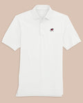The front view of the Georgia Bulldogs Ryder Polo Shirt by Southern Tide - Classic White