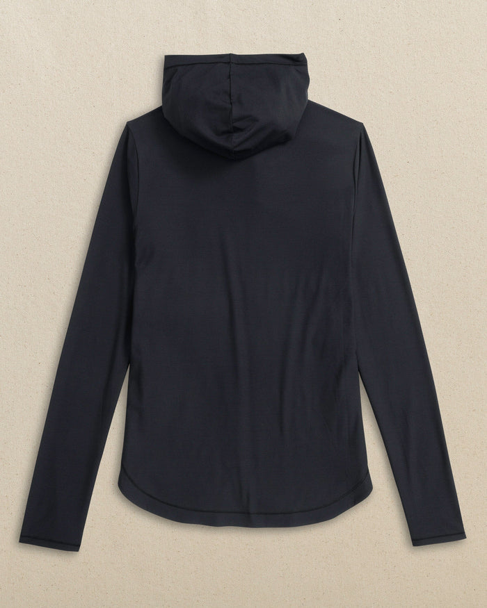 The back view of the Southern Tide Georgia Bulldogs Women's Linley brrr°®-illiant Hoodie by Southern Tide - Caviar Black