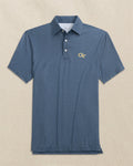 The front view of the Southern Tide Georgia Tech Driver Dunes Edge Plaid Polo by Southern Tide - Navy