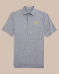 The front view of the Southern Tide Georgia Tech Driver Spacedye Polo by Southern Tide - Navy