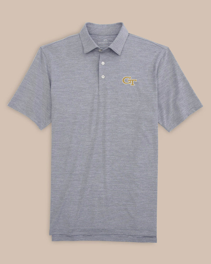 The front view of the Southern Tide Georgia Tech Driver Spacedye Polo by Southern Tide - Navy