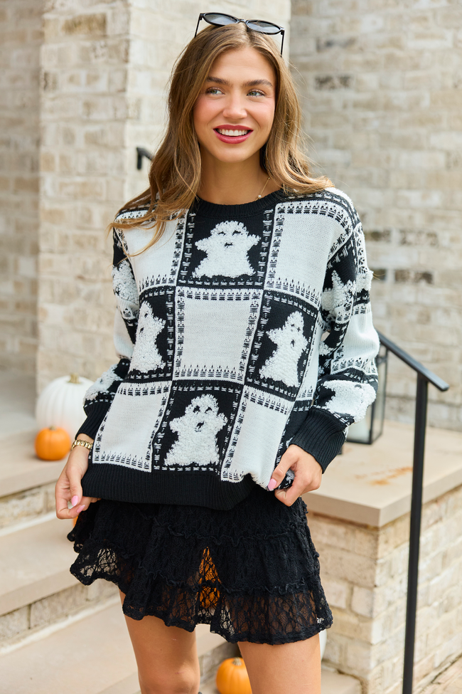 Ghost Town Checkered Sweater