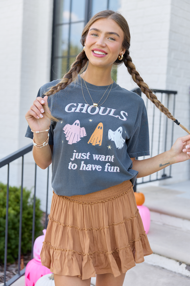 Ghouls Just Want To Have Fun Dark Grey Graphic Tee