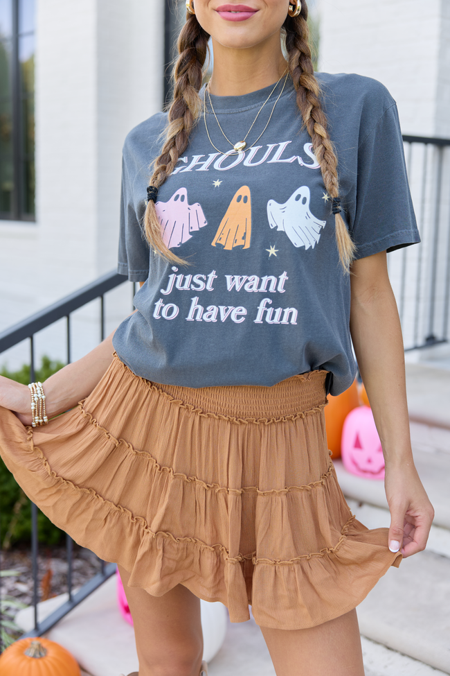 Ghouls Just Want To Have Fun Dark Grey Graphic Tee