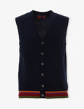 Gilet uomo lana, viscosa e cashmere blu royal tinta unita - Gallo 1927 - Official Online Shop